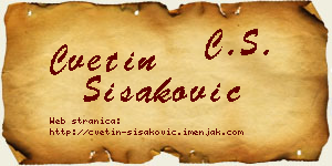 Cvetin Šišaković vizit kartica